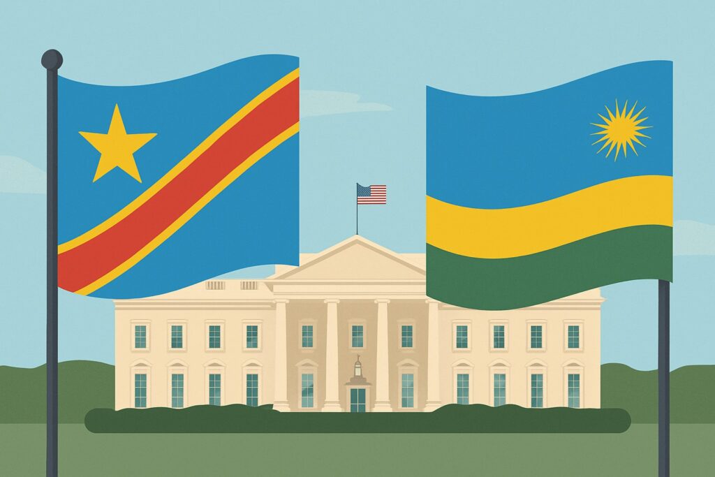 Une image emblématique de l’histoire en marche : la RDC et le Rwanda côte à côte devant la Maison-Blanche, annonçant l’accord de paix de Washington du 4 décembre 2025. Un moment où la diplomatie ouvre la voie à la stabilité, à la souveraineté et à l’espérance.