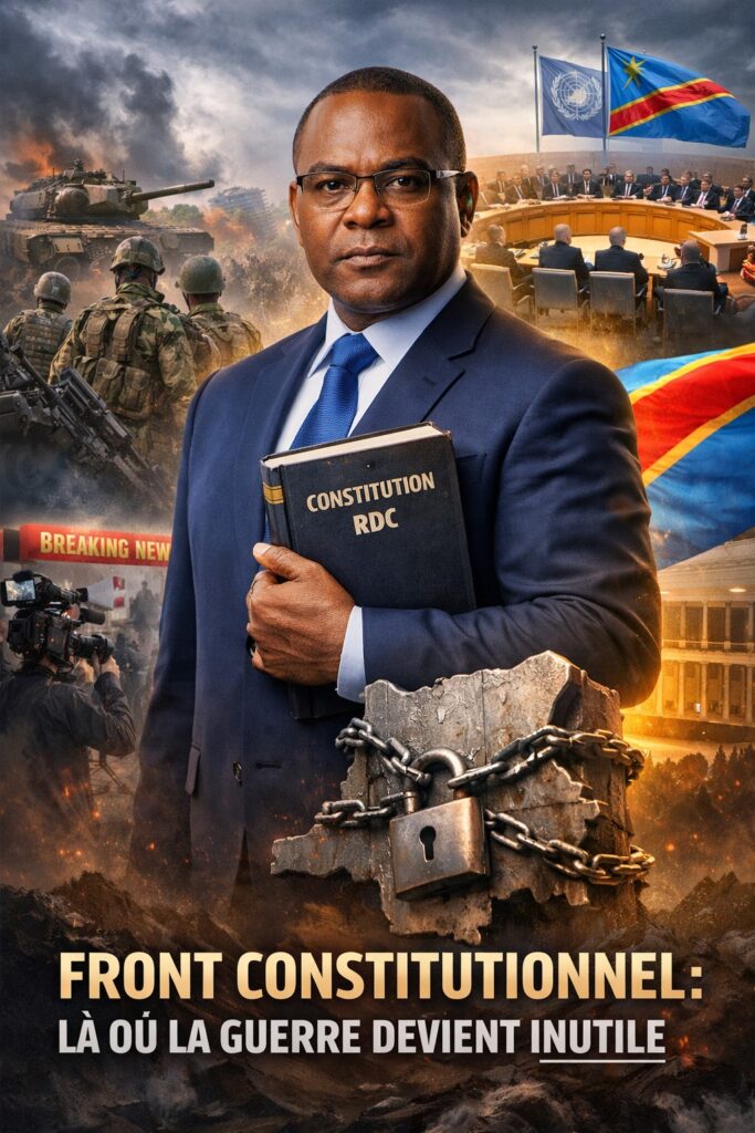 FRONT CONSTITUTIONNEL – LÀ OÙ LA GUERRE DEVIENT INUTILE
Quand les armes parlent sur le terrain, le droit verrouille l’État.
Cette image incarne le front décisif de la guerre moderne : la Constitution comme bouclier, la loi comme arme de dissuasion massive, et l’intelligence juridique comme chemin vers la paix durable.
Ici, la guerre n’est pas combattue par la force brute, mais neutralisée par le droit.